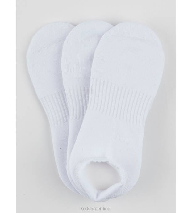 Keds mulheres branco acess rios 3 unidades de meias de forro